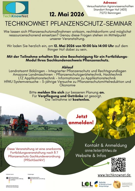 Pflanzenschutz-Seminar TechKnowNet 12.05.2026